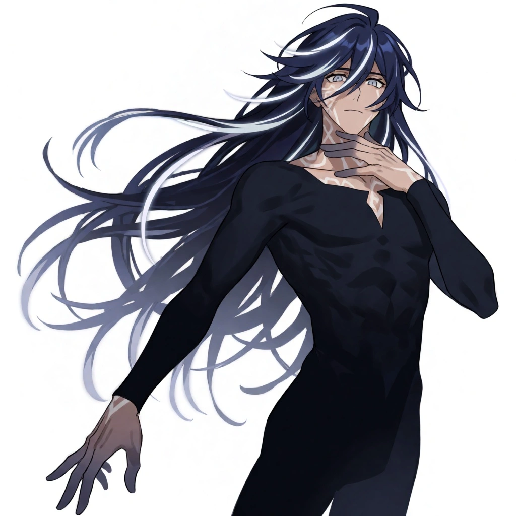 The same character rendered in an anime art style